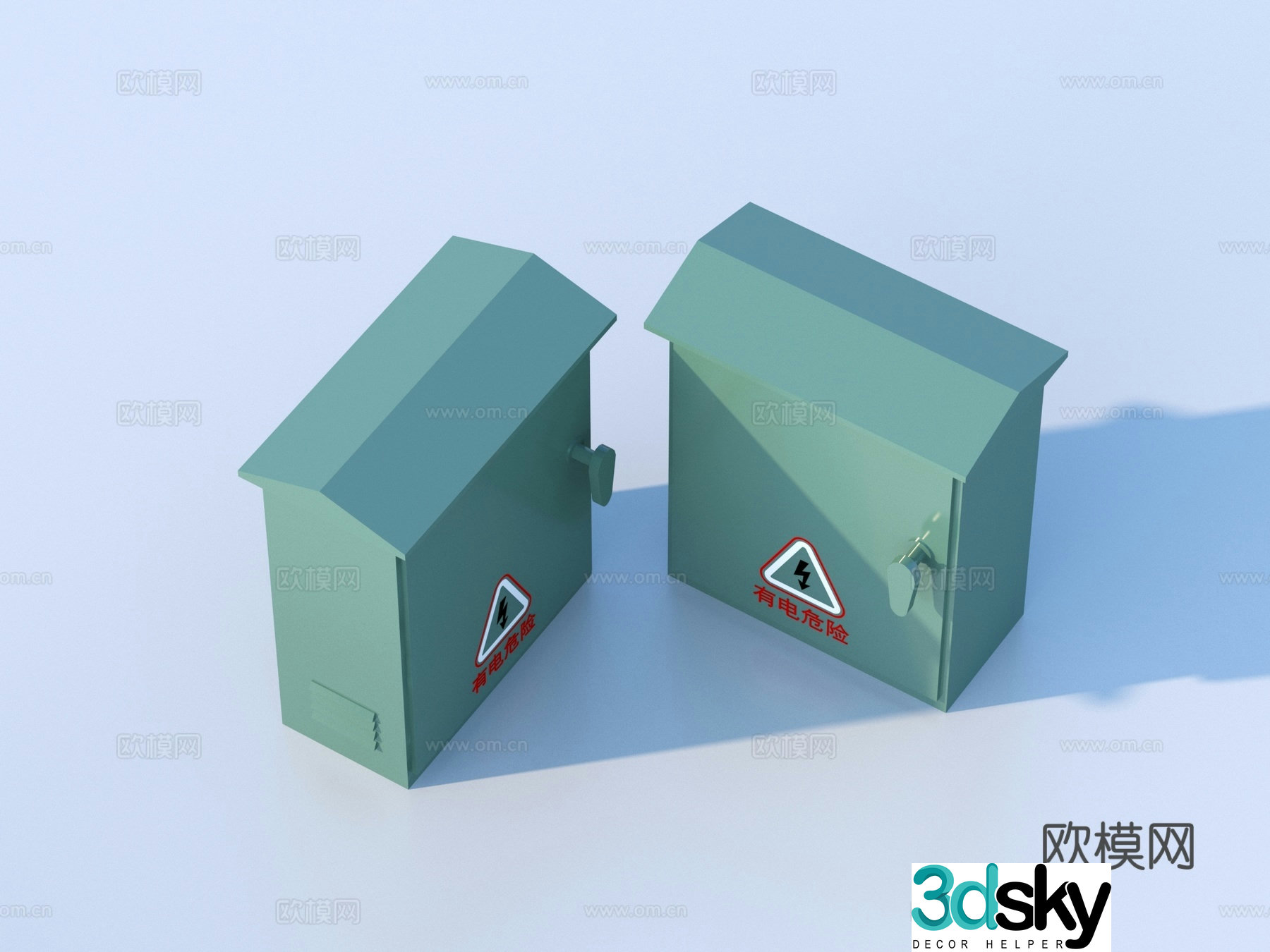 Distribution box, power generation box, distribution room 3D model