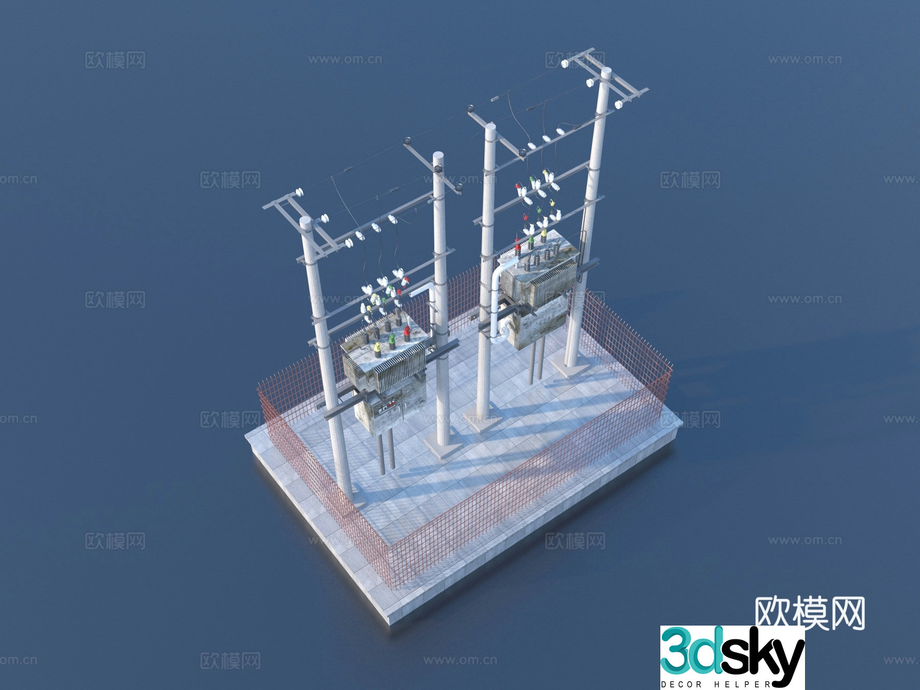 Substation distribution station distribution box 3d model
