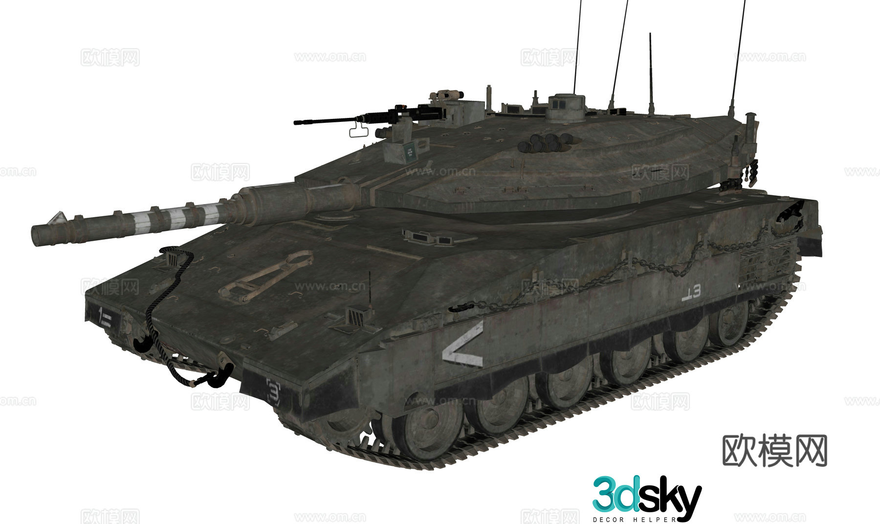 Modern armored tank armored vehicle personnel carrier 3d model
