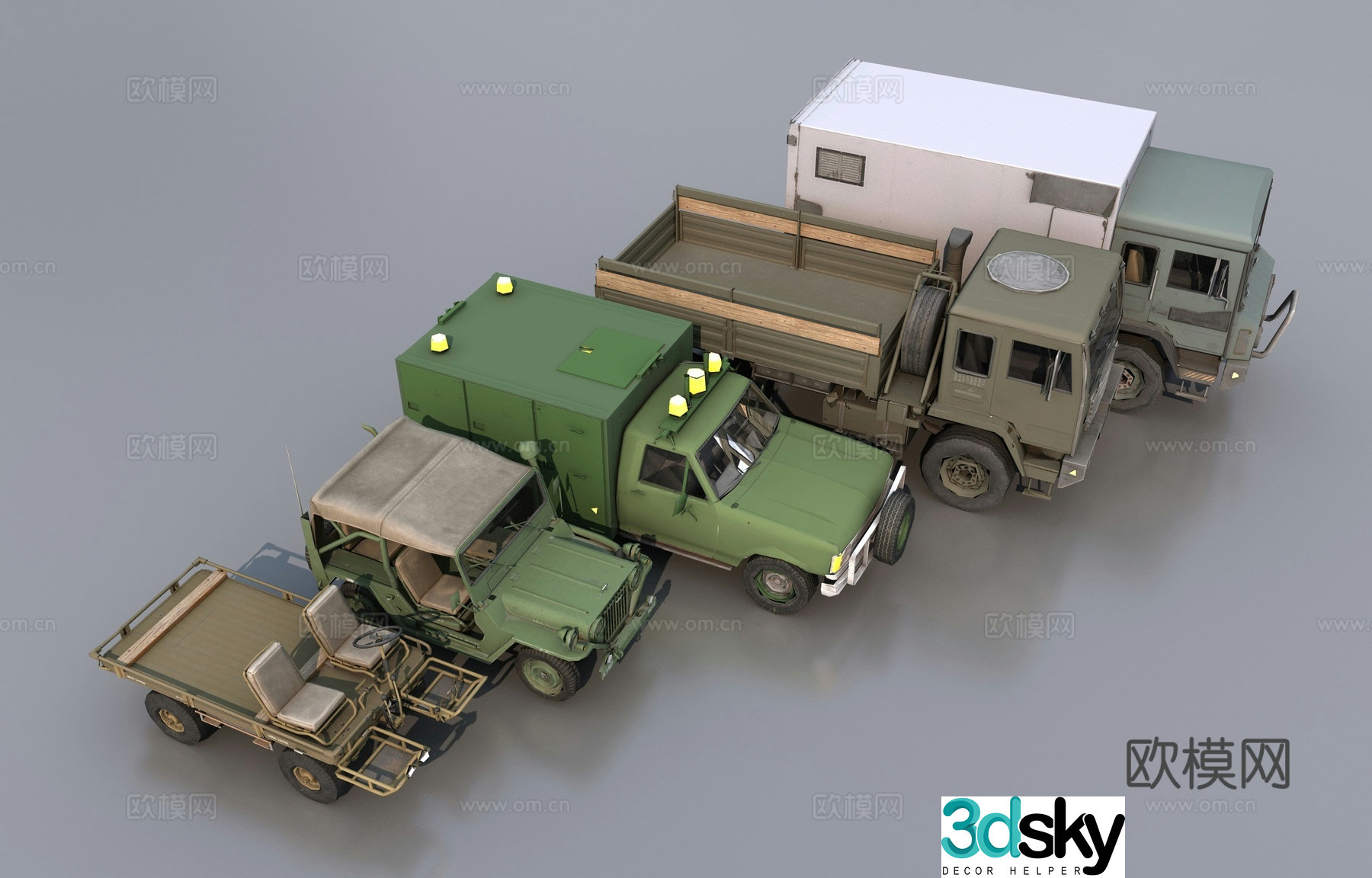 Military transport vehicle 3d model