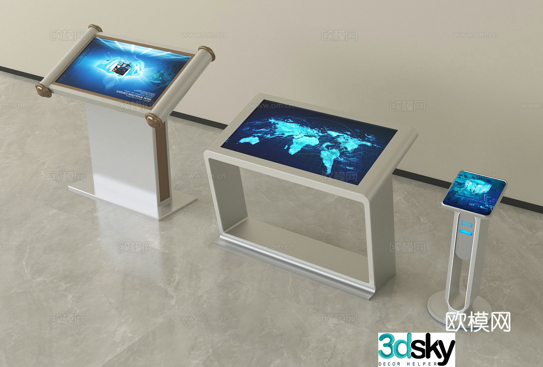 Modern all-in-one machine, inquiry machine, touch all-in-one machine 3D model
