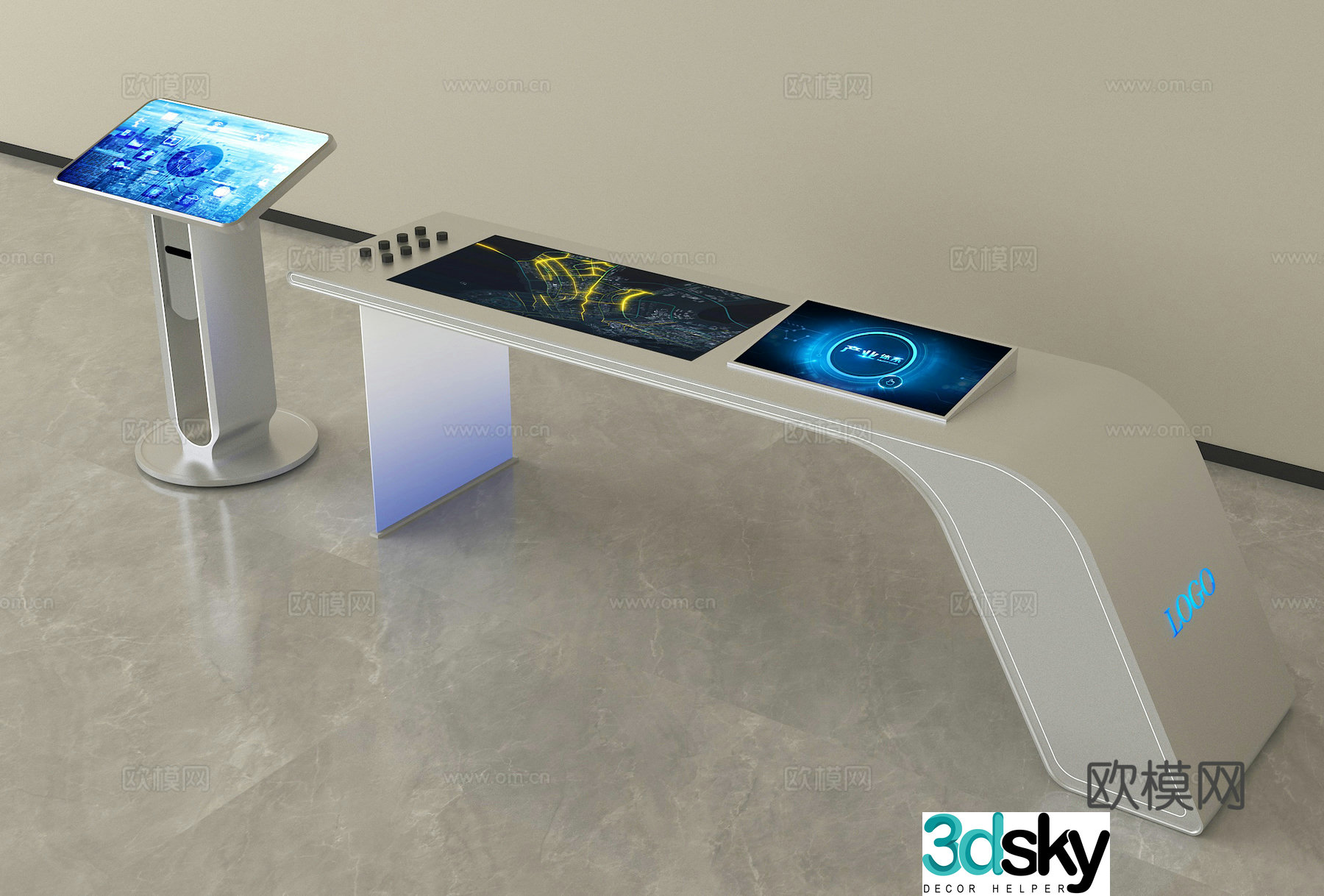 Modern all-in-one machine, inquiry machine, touch all-in-one machine 3D model