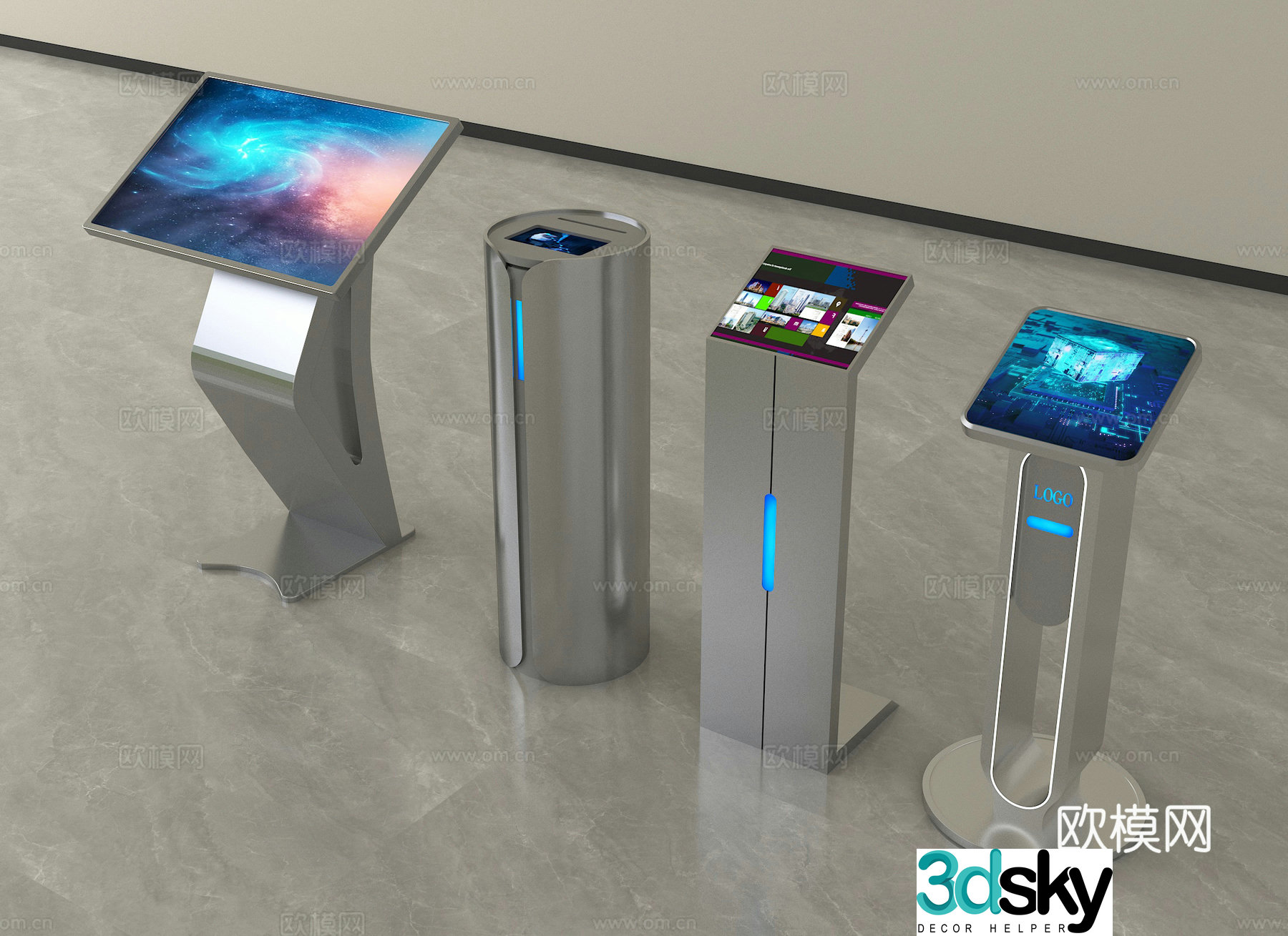 Modern all-in-one machine, inquiry machine, touch all-in-one machine 3D model