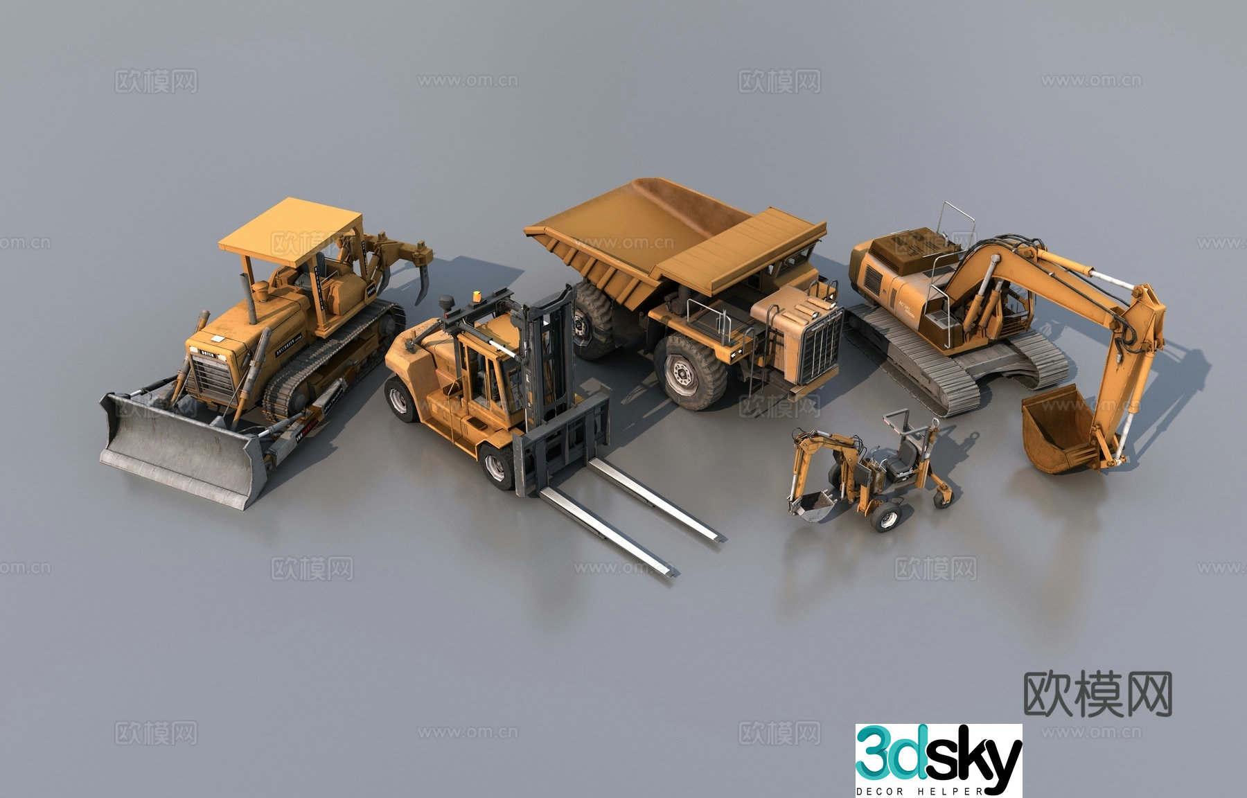 Engineering vehicle combination 3d model