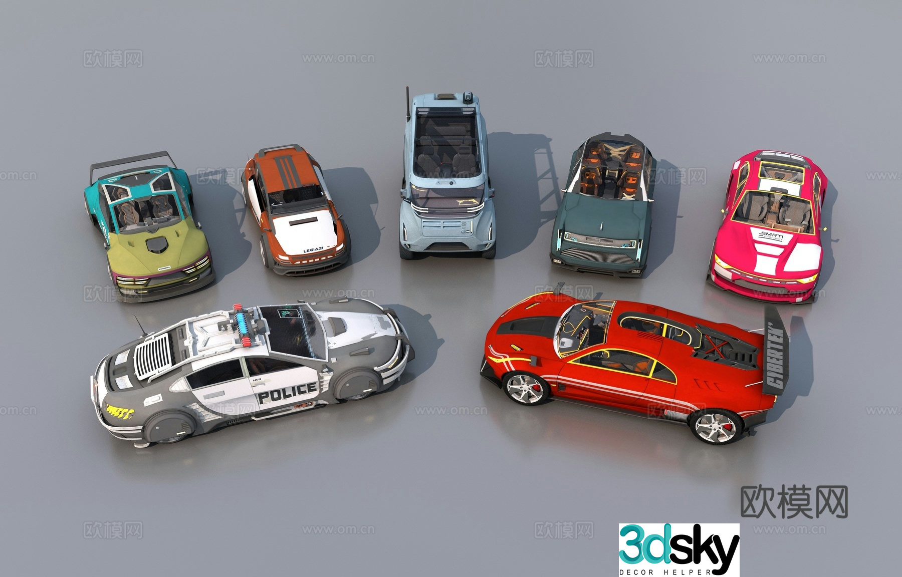 Sci-fi car combination 3d model