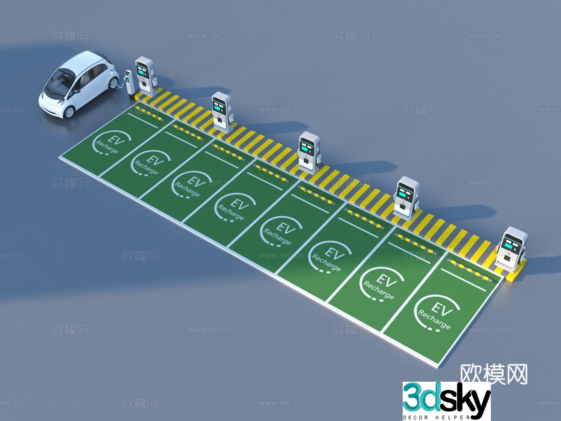 Charging pile, new energy, charging parking space 3D model