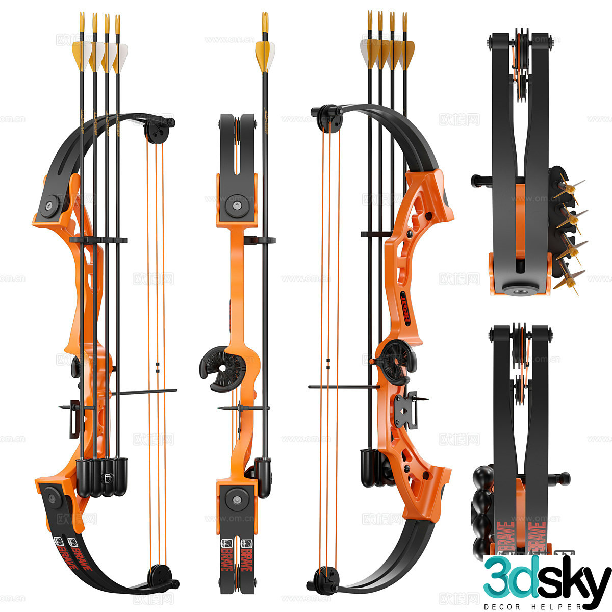 Bow and arrow 3d model