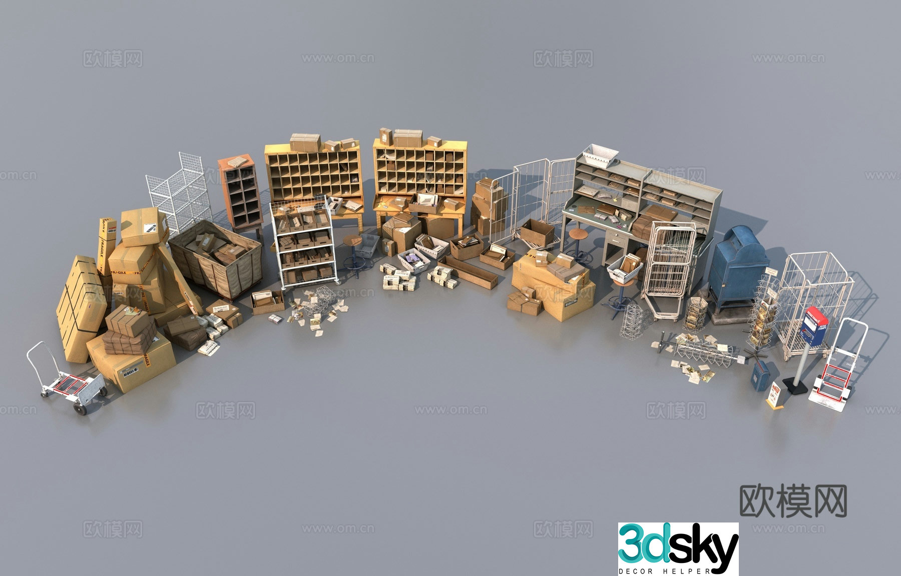 Postal item combination 3d model