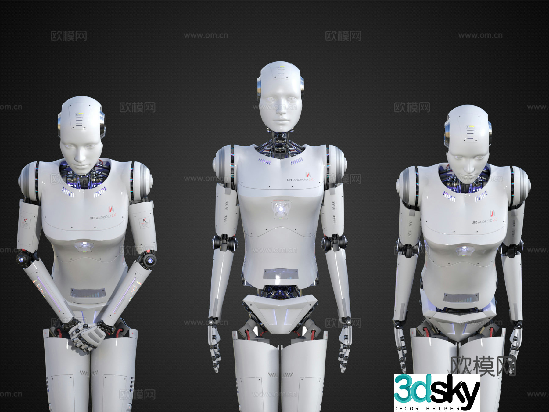 Modern intelligent robot, welcome robot, reception robot, bowing robot 3d model