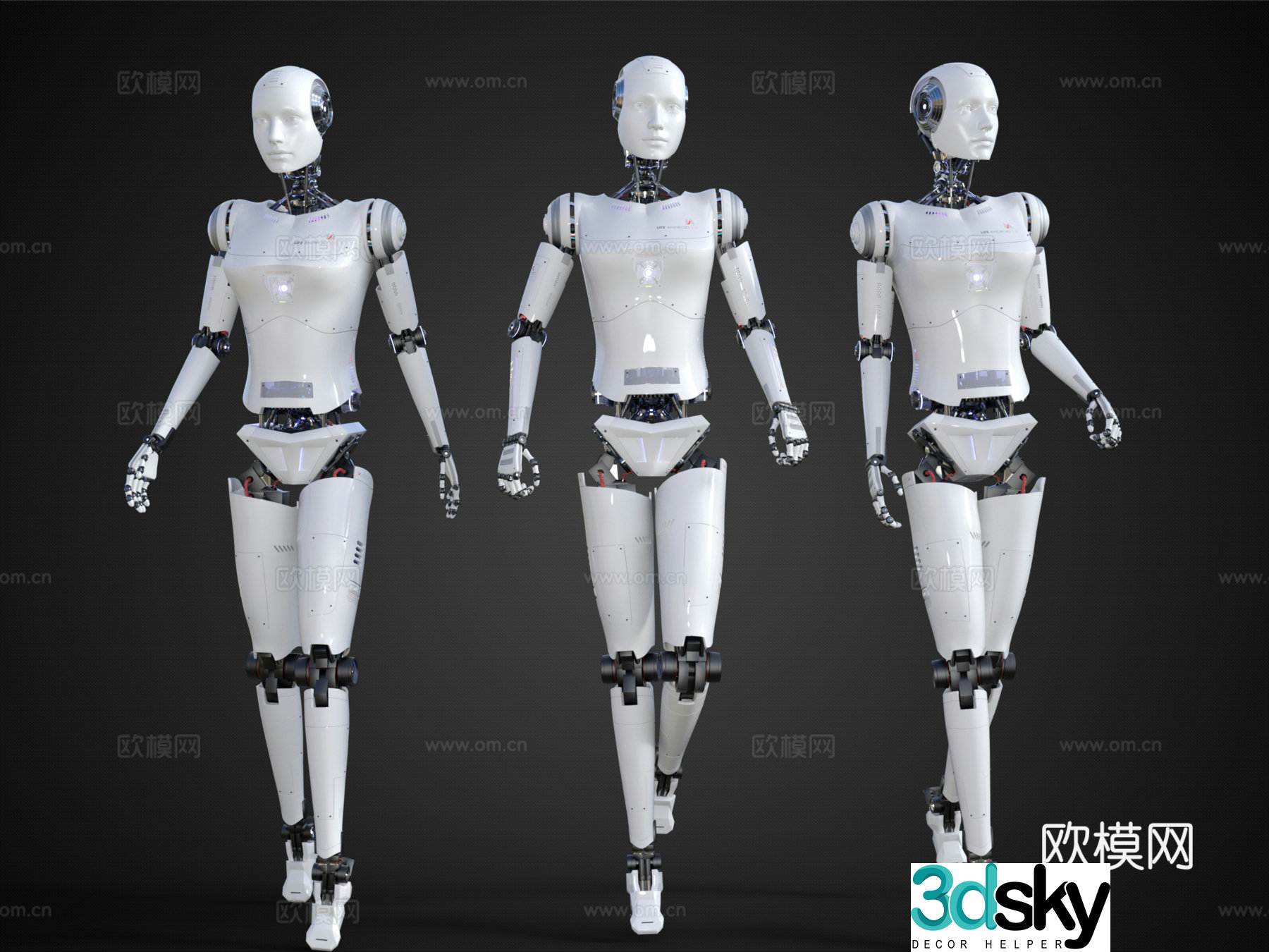 Modern intelligent robot, welcome robot, reception robot, walking robot, embodied intelligence 3D model