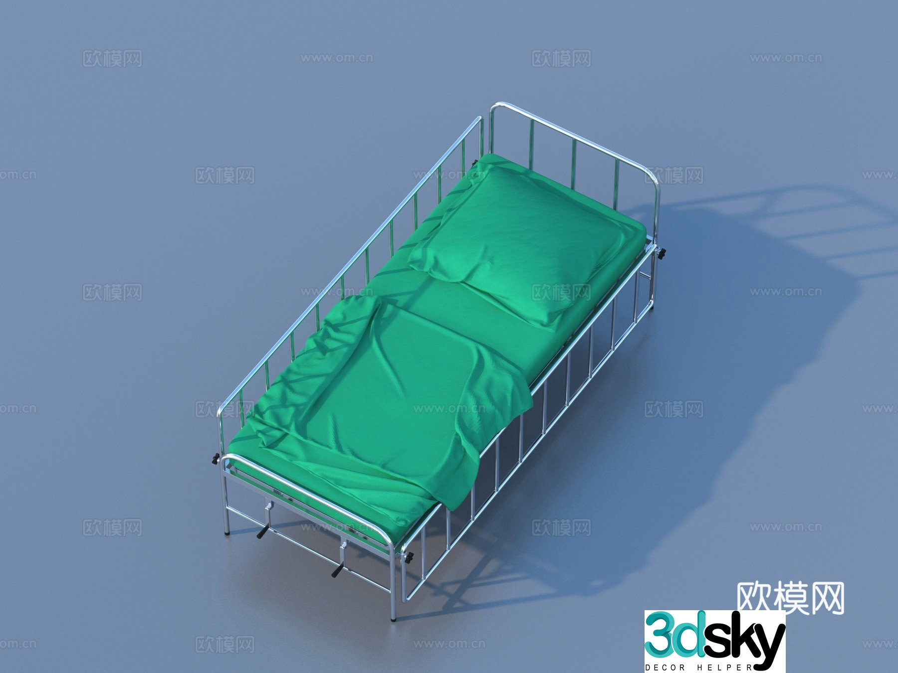Medical bed, surgical bed, push bed, emergency bed 3D model