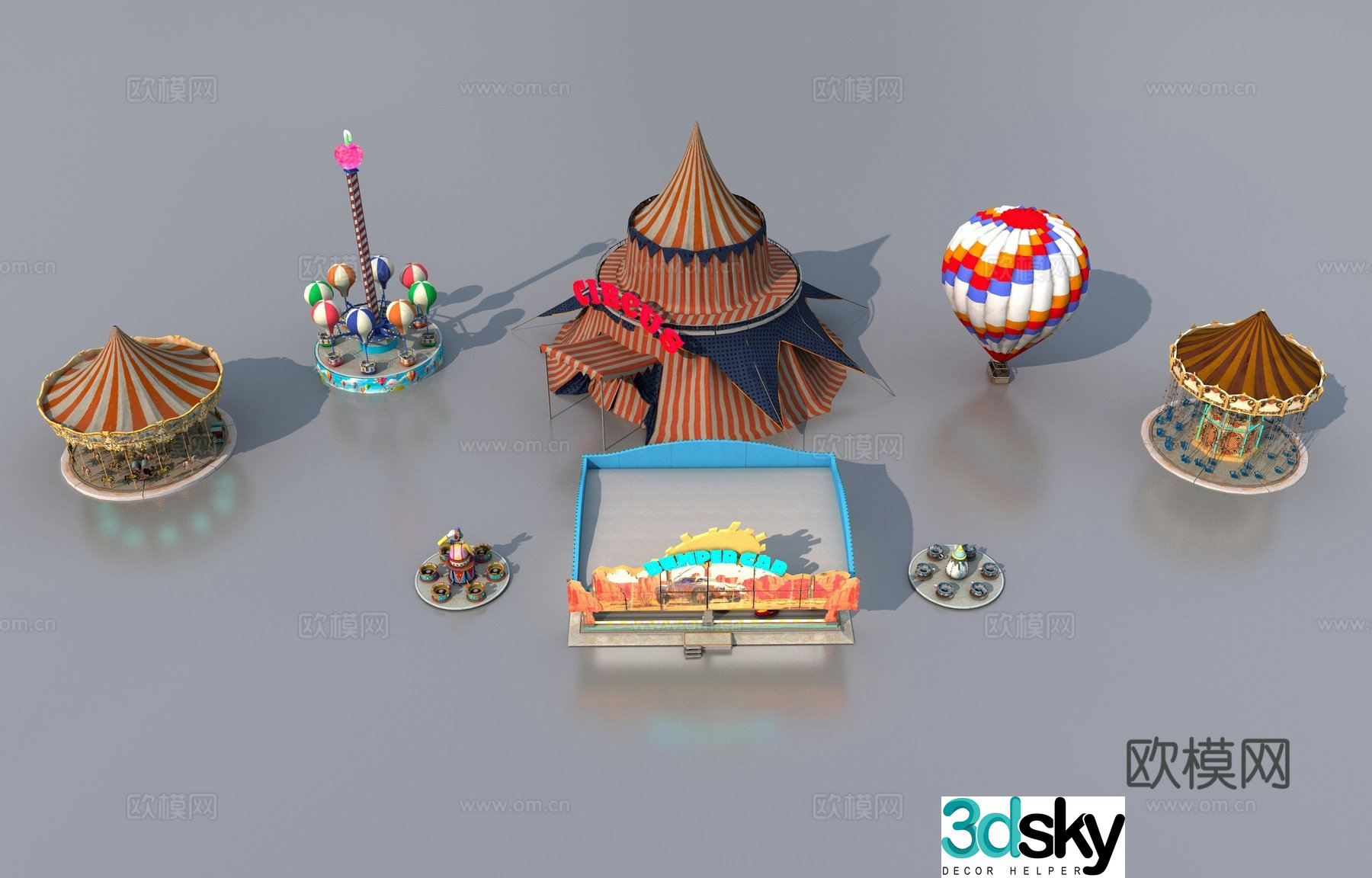 Amusement rides 3d model