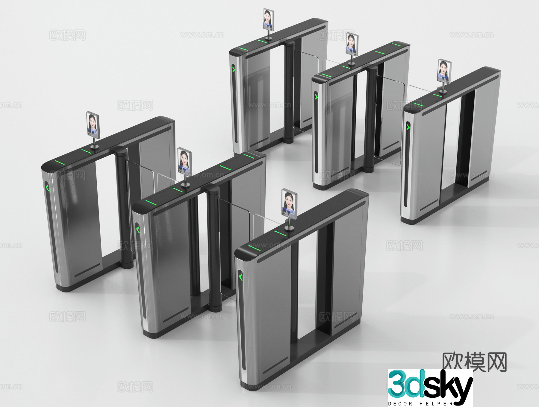 Modern public equipment, gate, access control machine, induction door, gate, gate gate 3D model