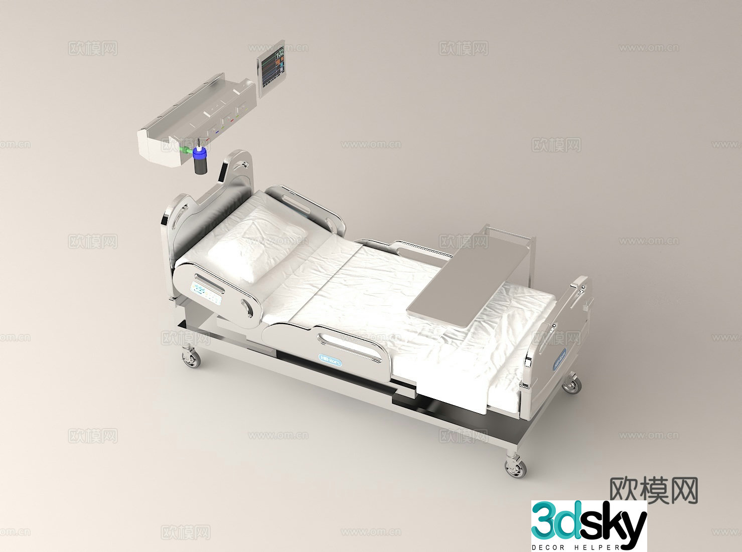 Medical bed electric nursing bed hospital equipment smart hospital bed medical furniture nursing equipment 3d model