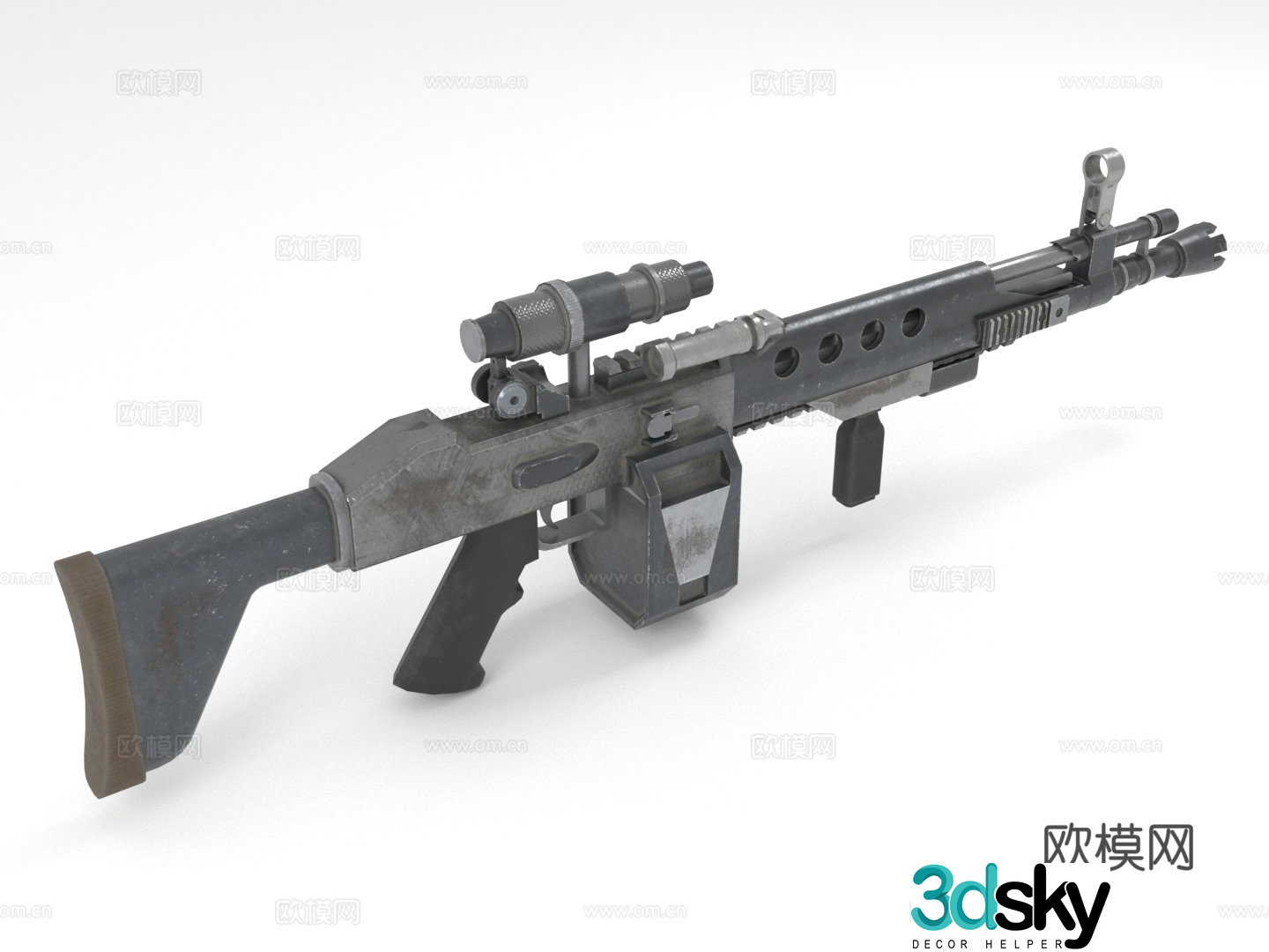 rifle firearm scope 3d model
