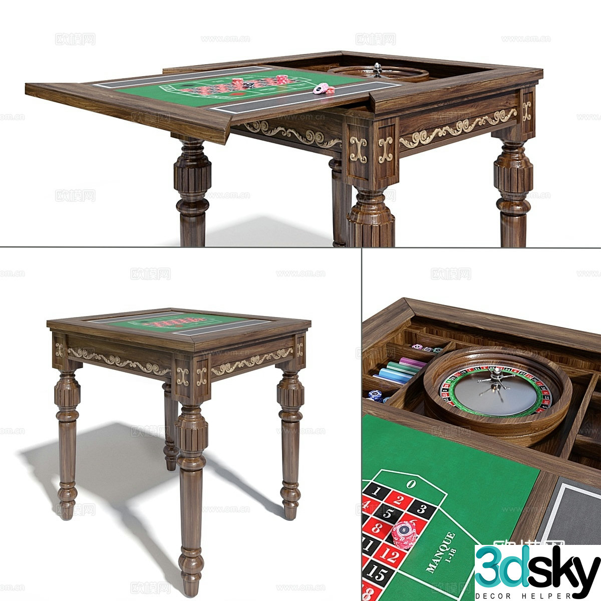 Game table.roulette 3d model