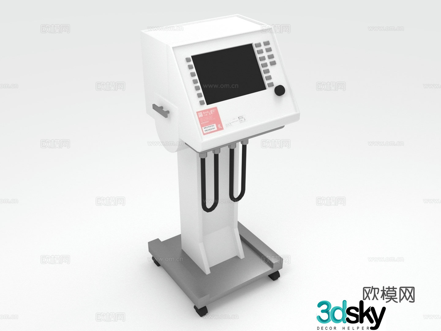 Medical equipment, testing instruments, control panel, mobile stand, operating terminal 3D model