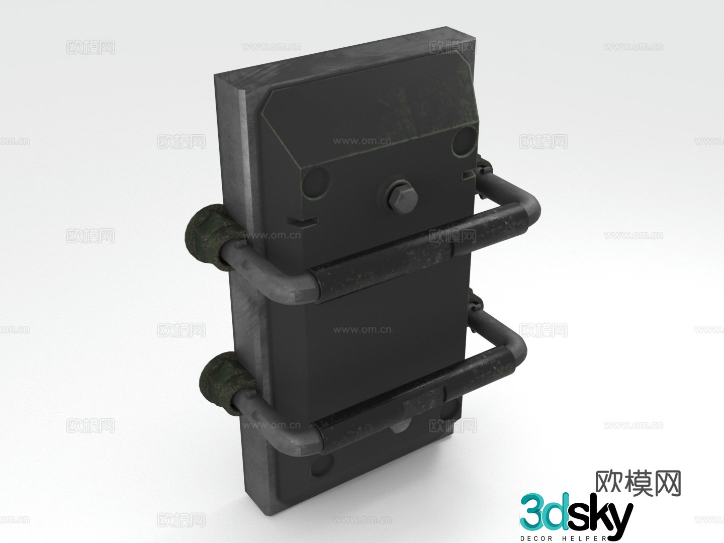 Industrial closed door passage opening handle 3d model