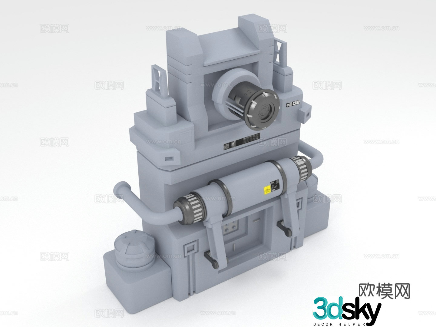Industrial equipment machinery piping system control unit processing machine 3d model