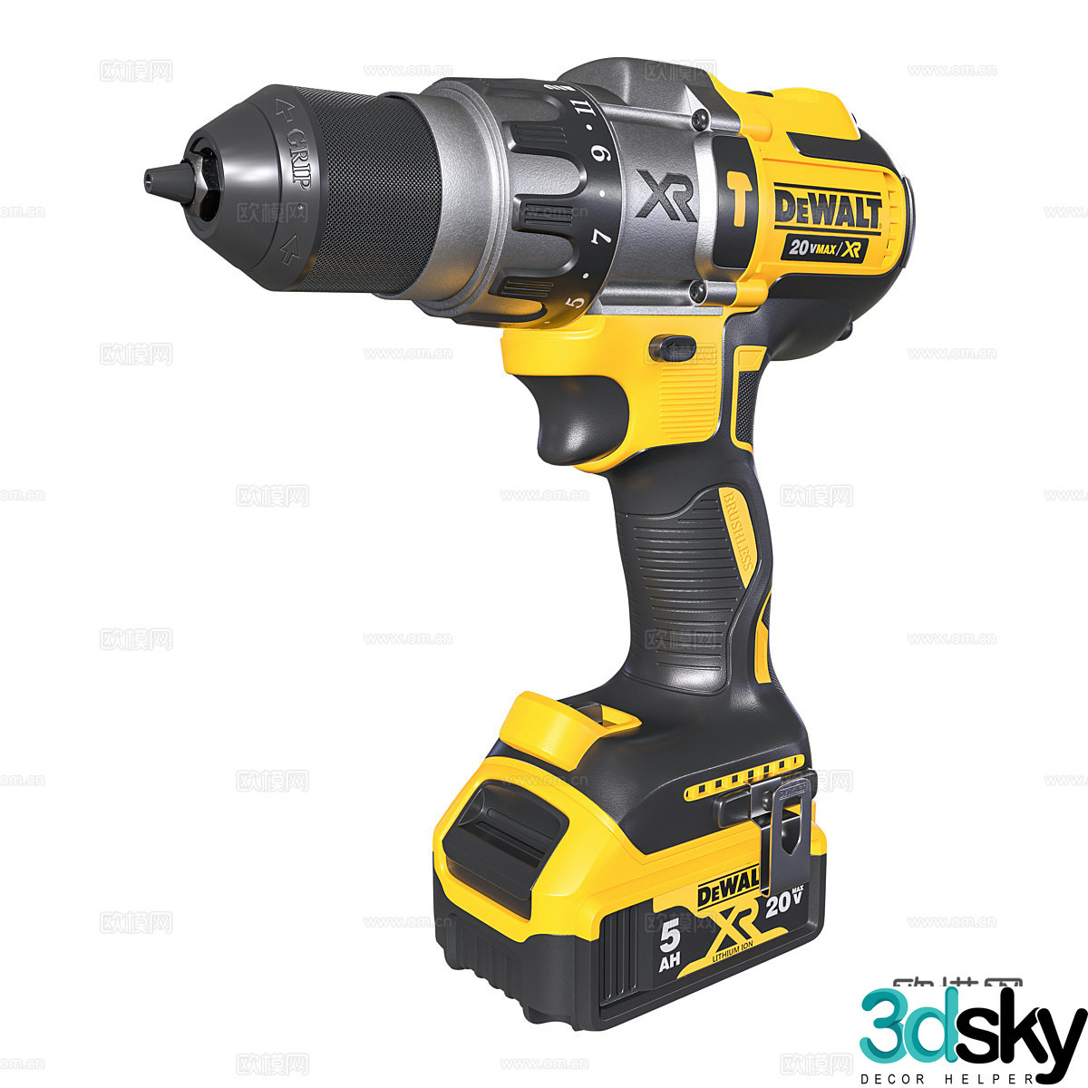 DEWALT modern electric drill tool 3d model