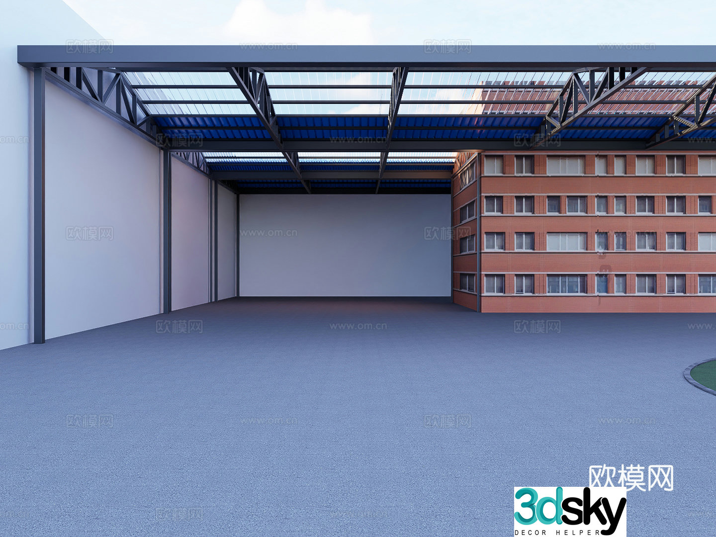 Modern warehouse canopy 3d model