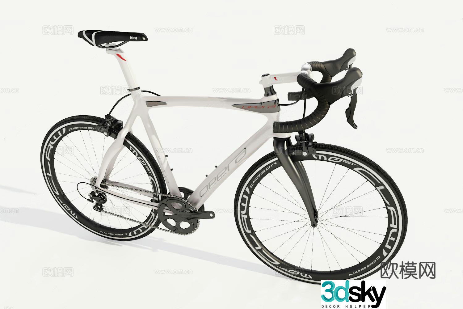 Modern bicycle mountain bike trail bike 3d model