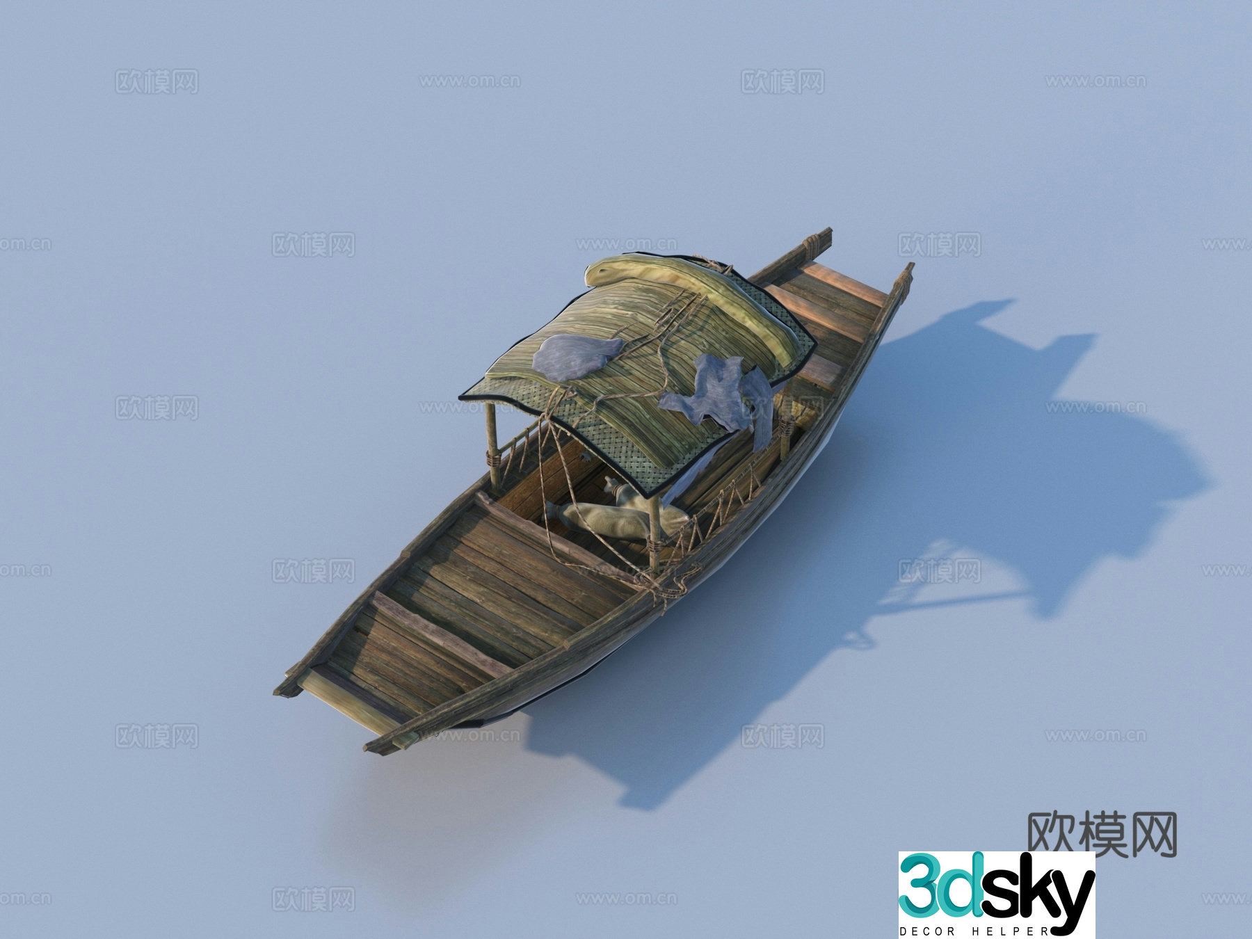 boat wooden boat 3d model