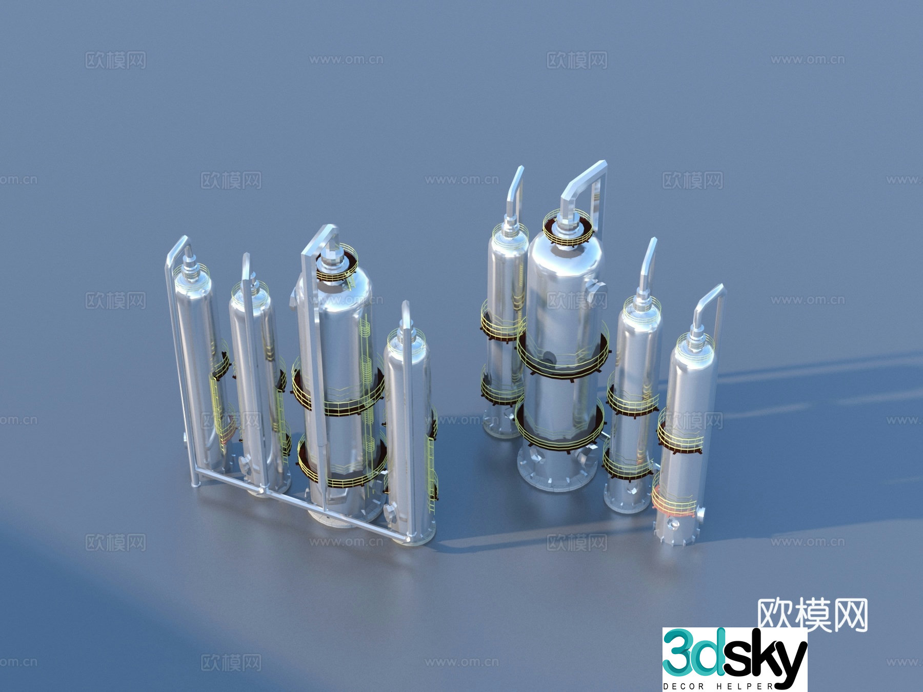 Industrial equipment factory pipe 3d model