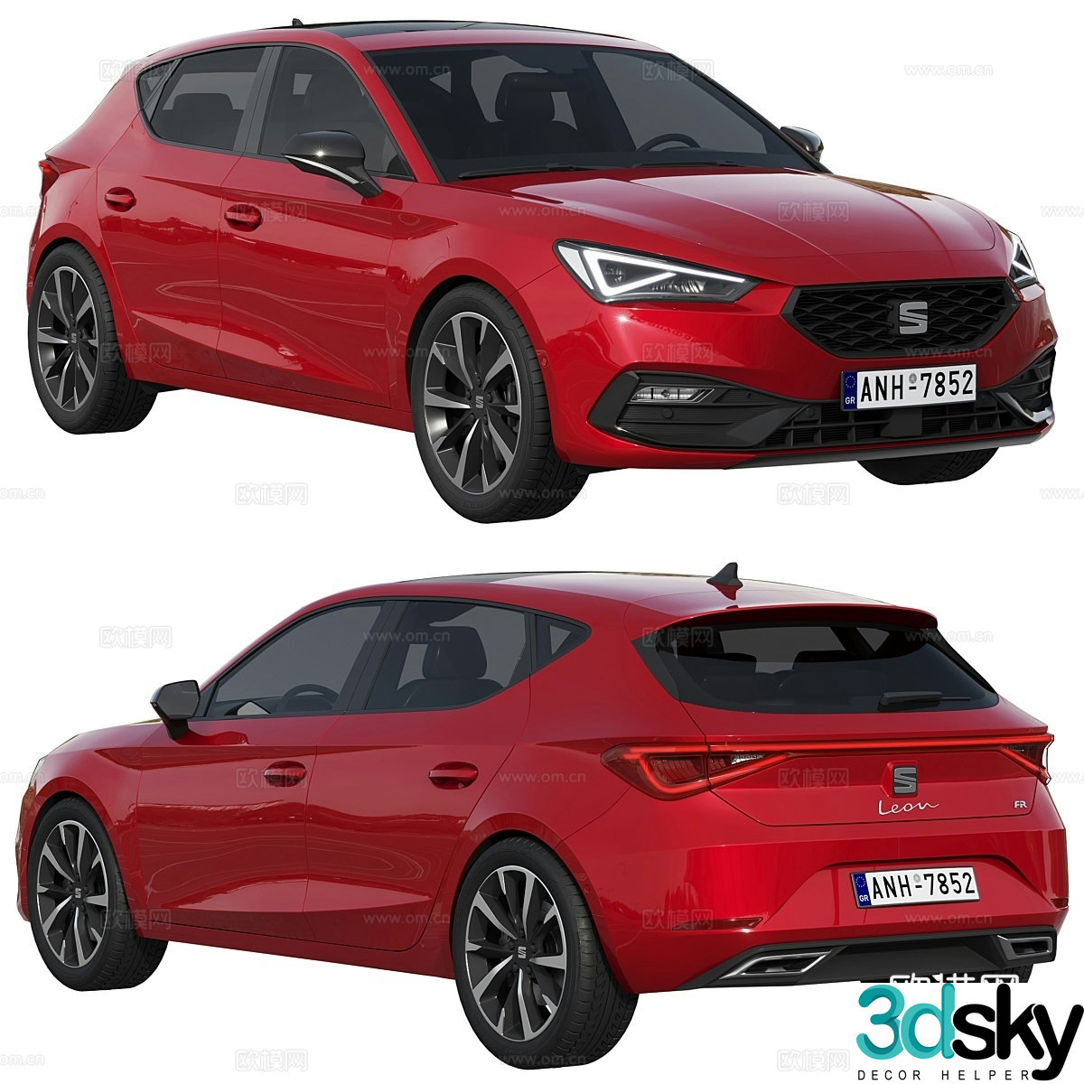 Seat Leon FR car 3d model