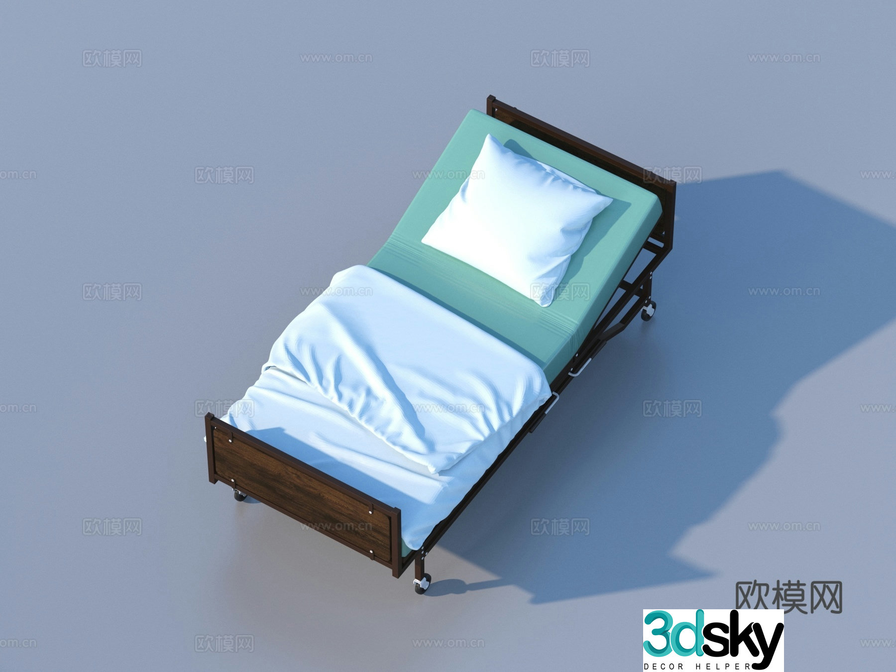 Medical bed, surgical bed, push bed, emergency bed 3D model