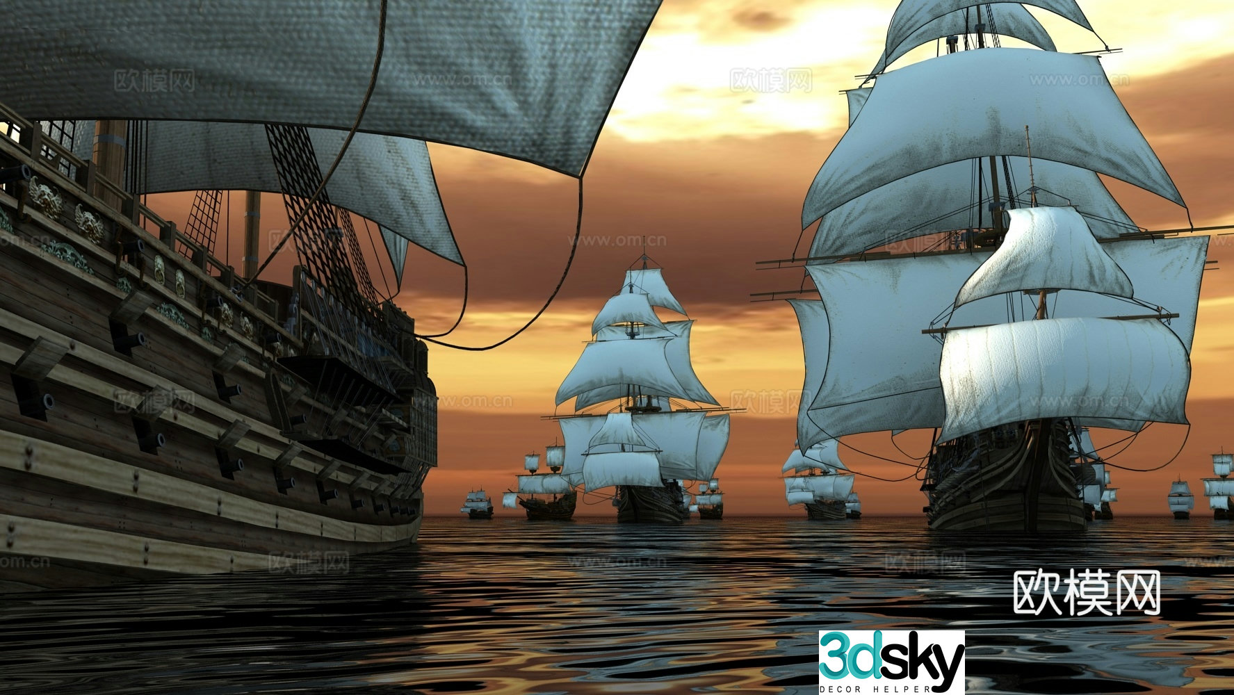 Other sea warship ship sailing ship 3d model