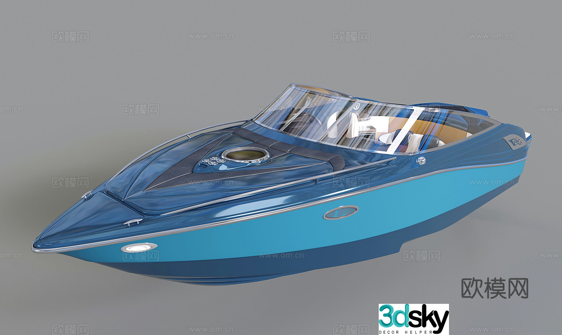 modern yacht speedboat 3d model