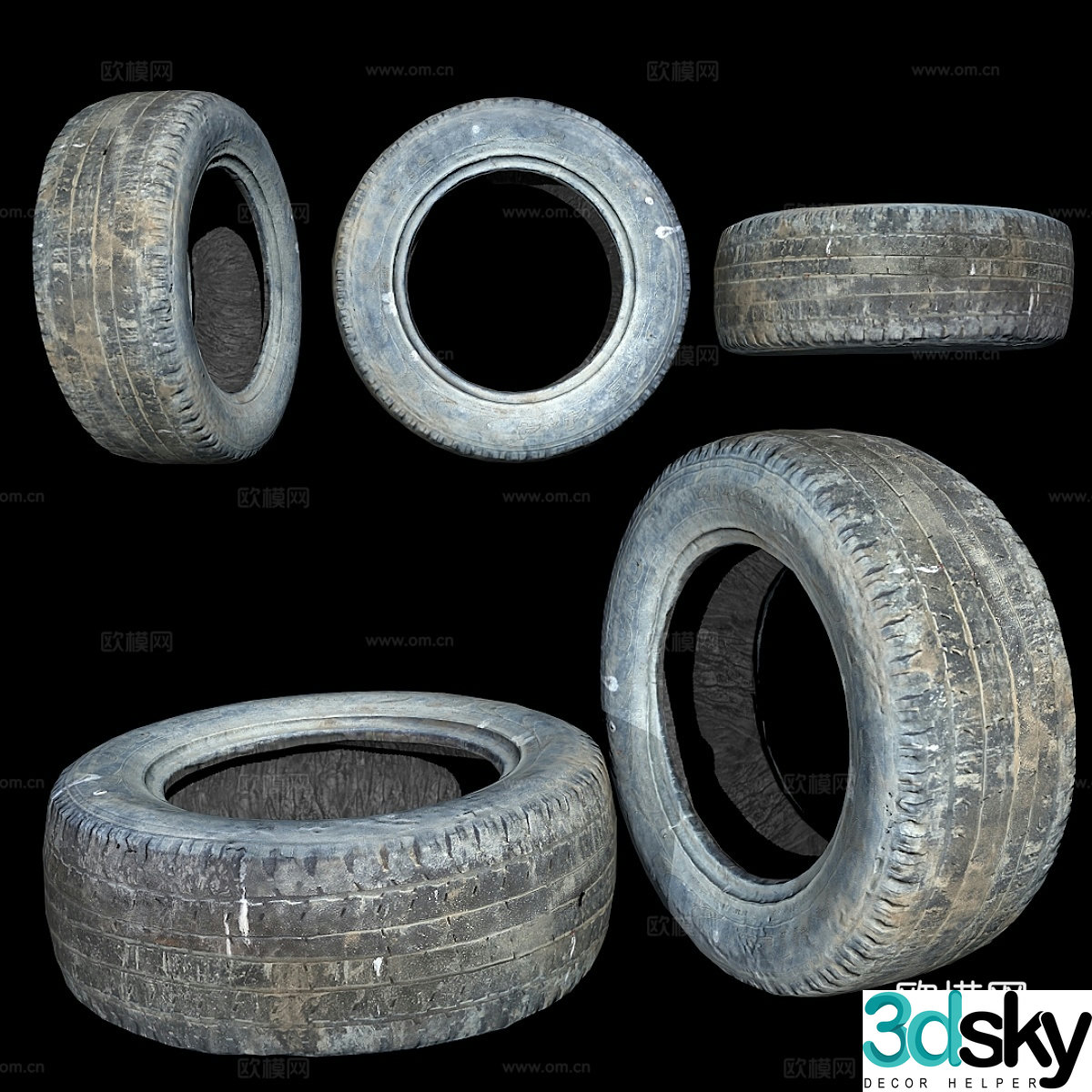 Old tire 3D scanning photogrammetry metal roughness 3d model