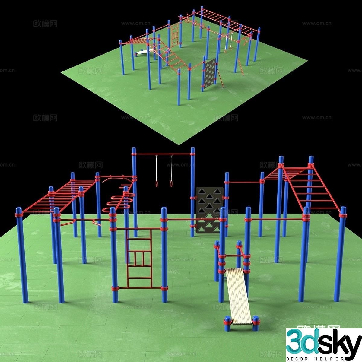 Street movement. Sports complex. 3d model