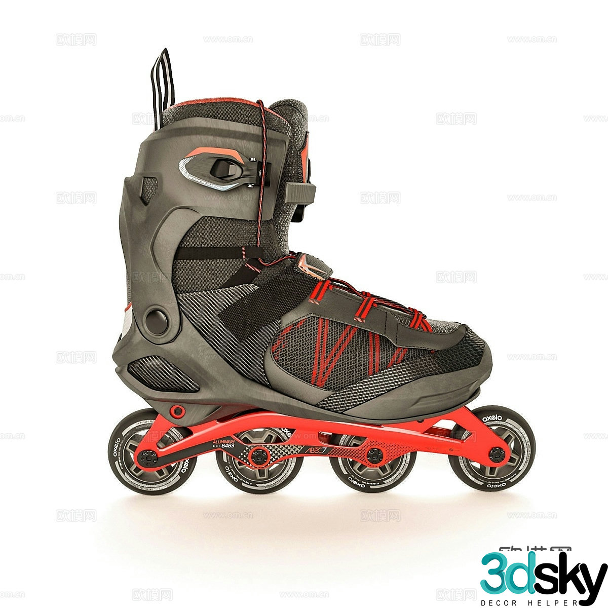 Decathlon OXELO roller skates 3d model
