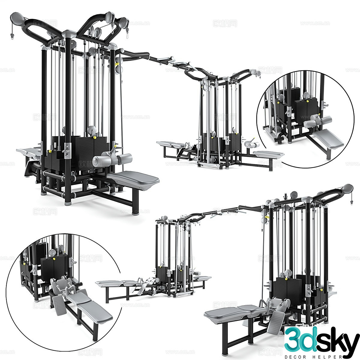 Black Cable Training Station_Set 03 3d model