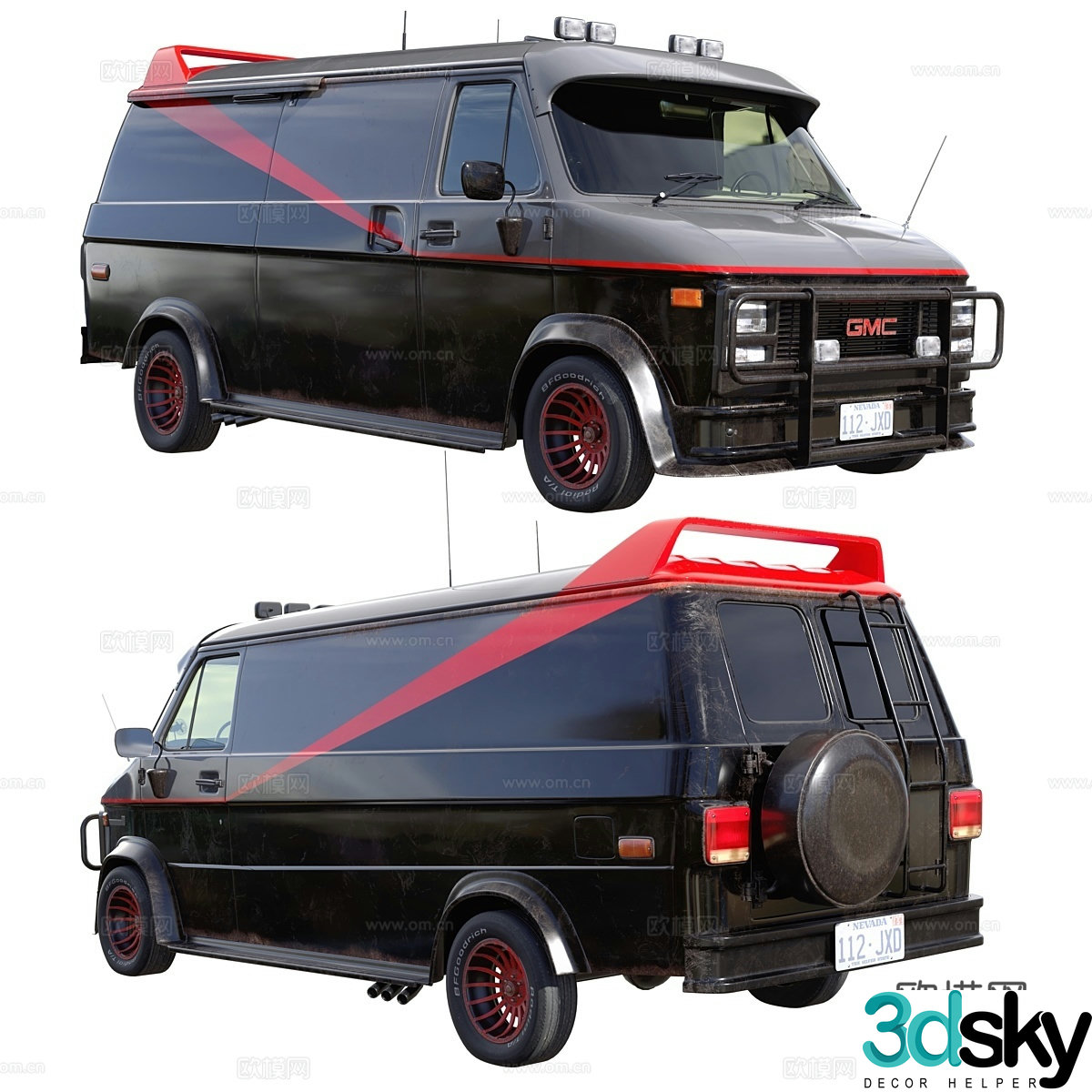 GMC Vandura 1983 A-team van 3d model