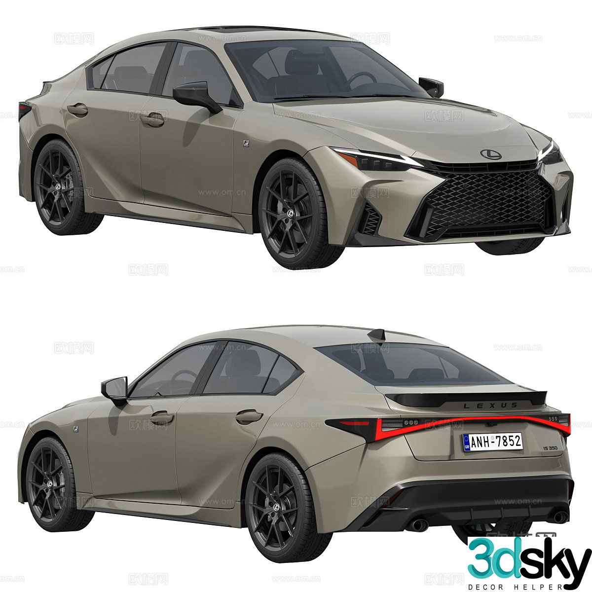 Lexus IS350 sedan 3d model