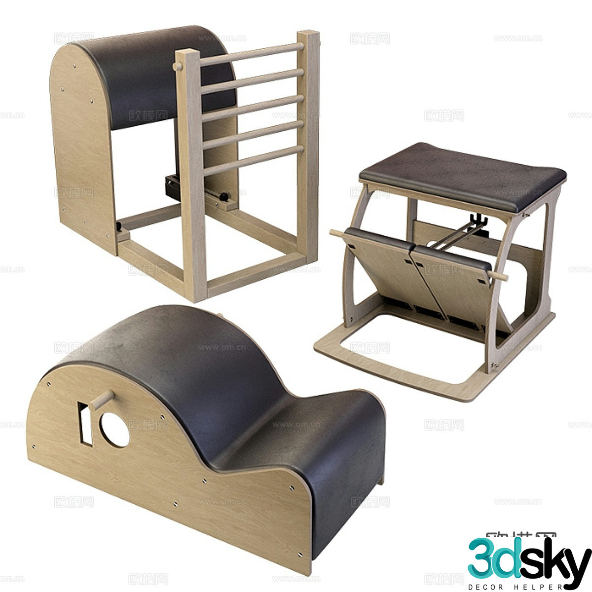 Fitness equipment Balanced body 3d model