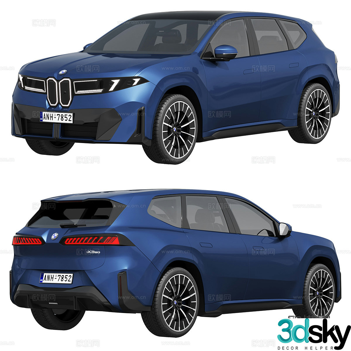 BMW iX3 electric car 3d model