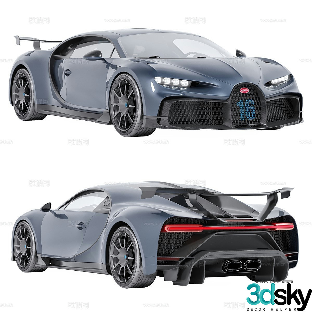 bugatti chironpur sports version 3d model