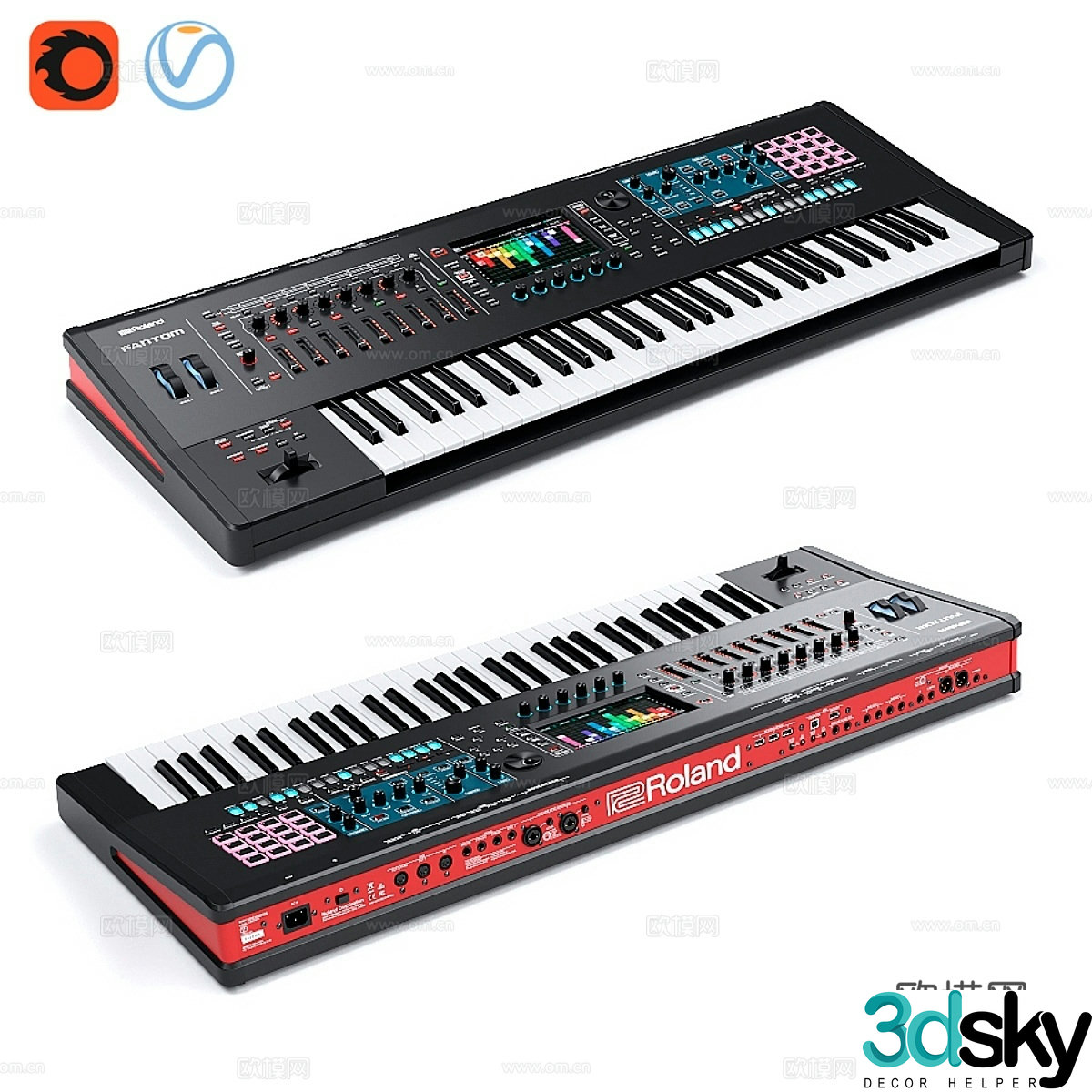 Roland Fantom 6 workstation 3d model