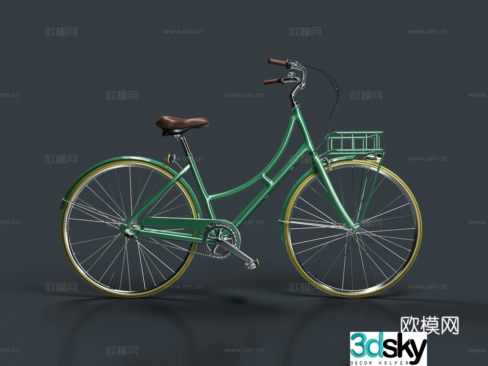 bicycle retro bicycle classical bicycle women's bicycle 3d model