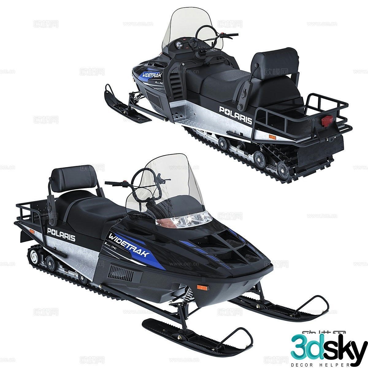 Snowmobile Polaris WIDETRAK LX 3d model