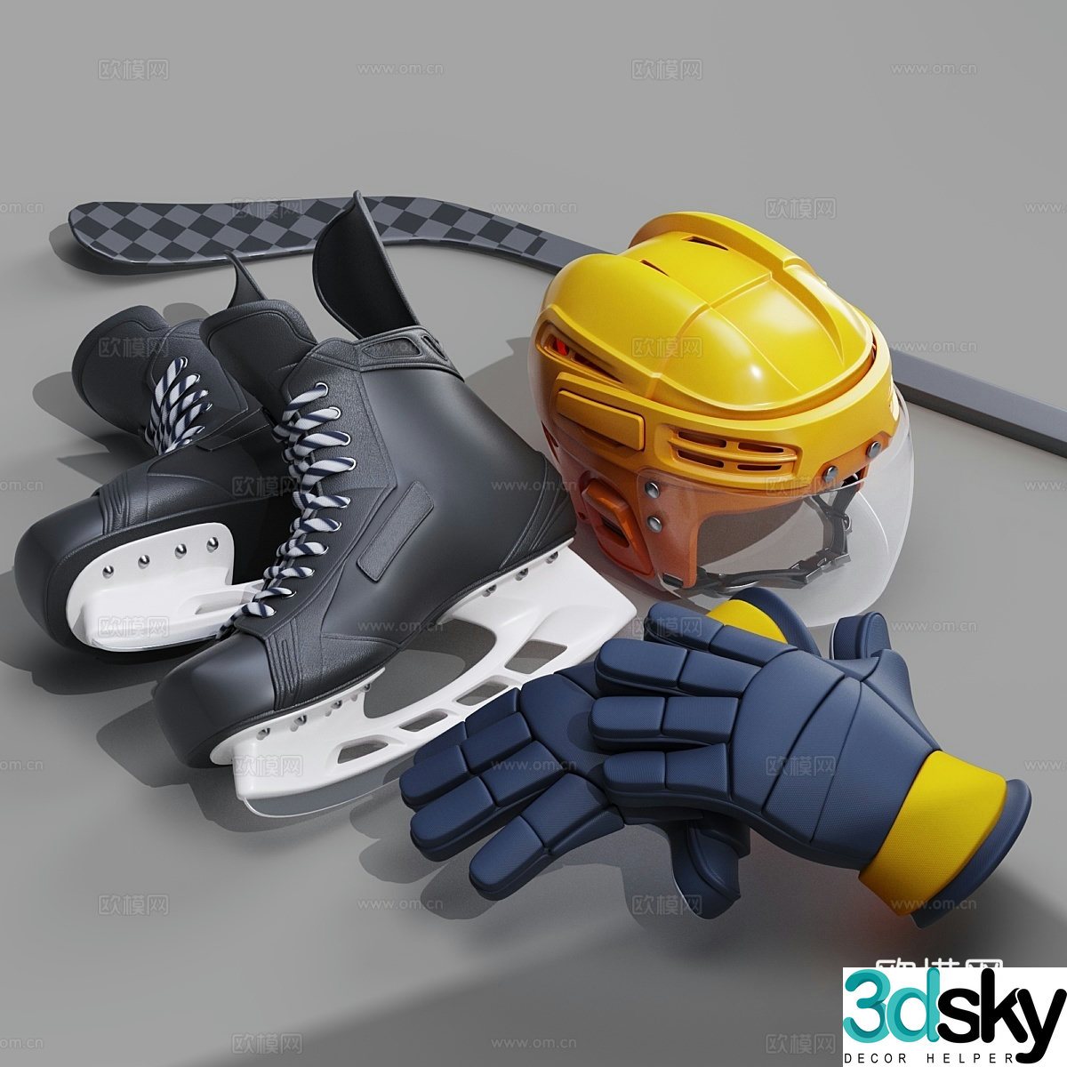 Hockey set 3d model
