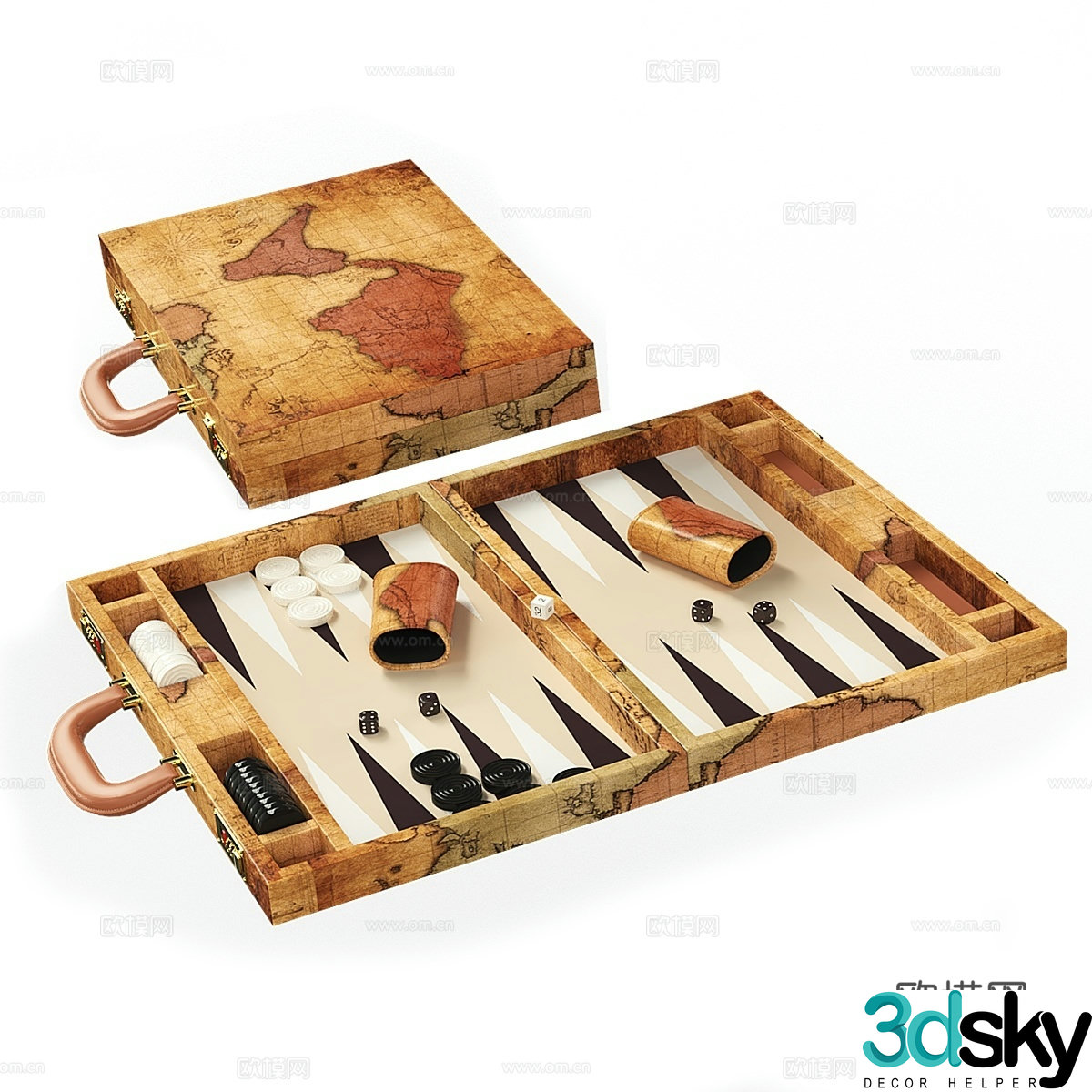 Backgammon Hattrick board 3d model