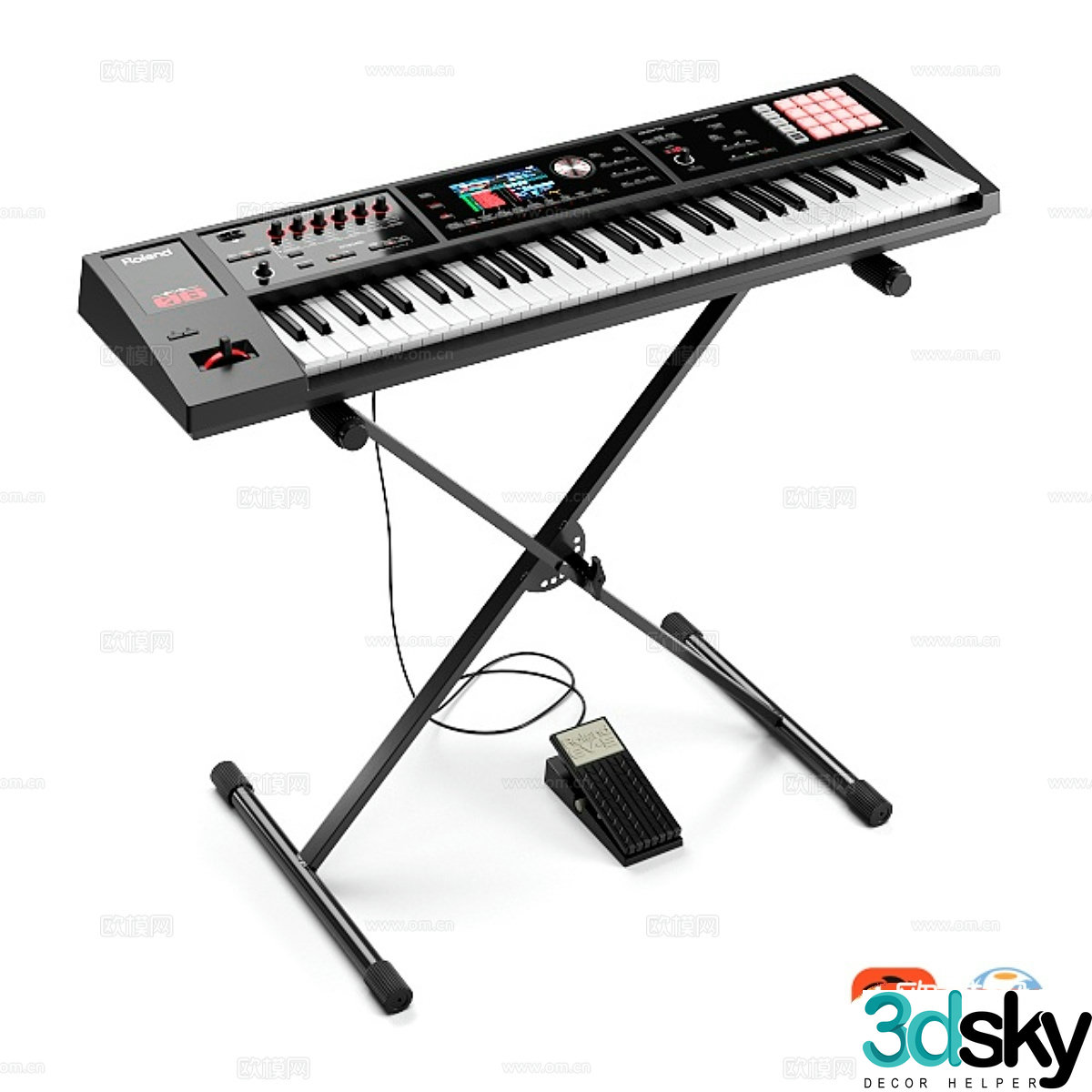Roland FA-06 synthesizer 3d model