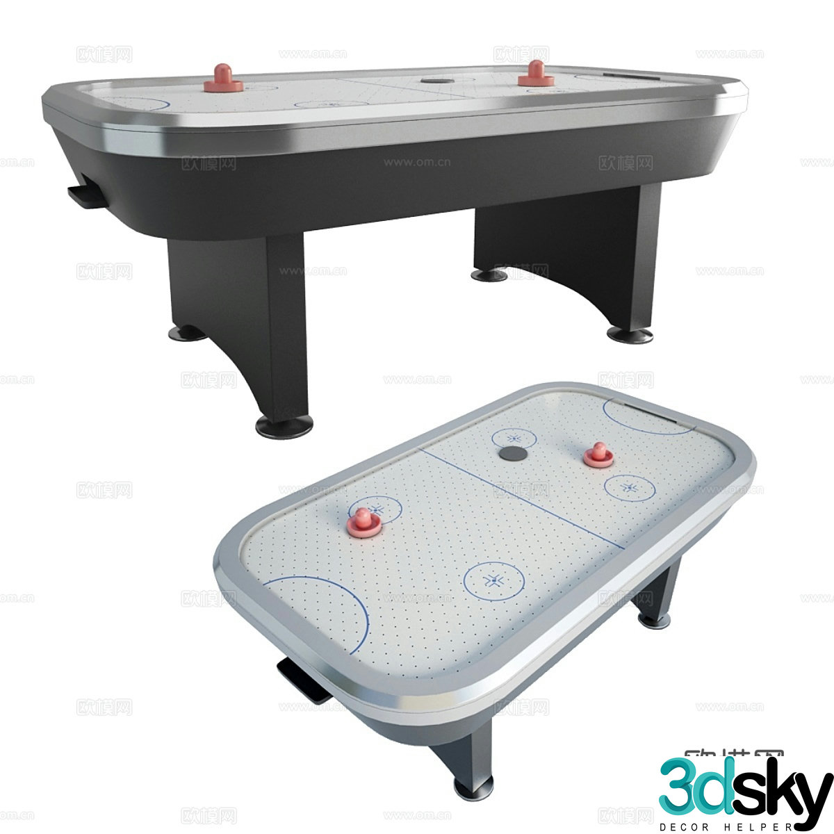electronic air hockey 3d model