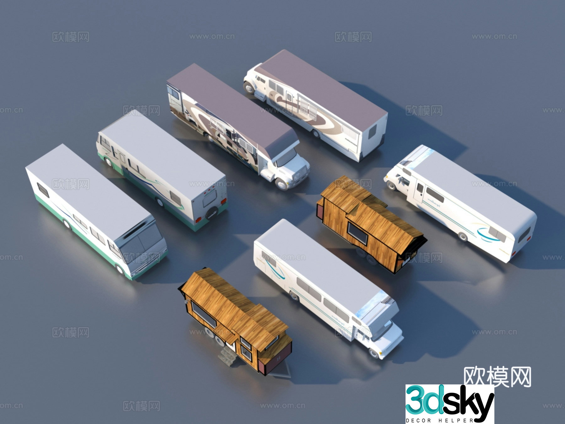 rv car transportation 3d model