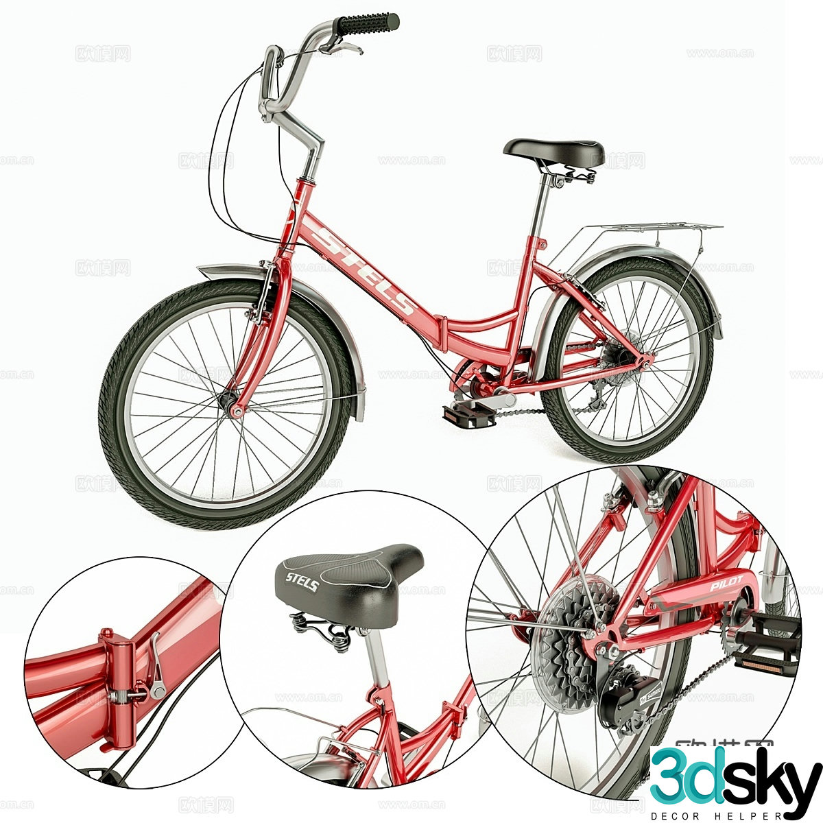 STELS Pilot 750 folding bike 3d model